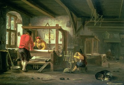 Laboratorio di un tessitore da Johannes Dircksz van Oudenrogge